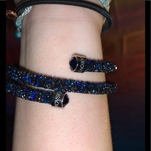 Blue crystal dust Swarovski wrap bangle
